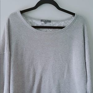 Grey, lace, full sleeve sweater